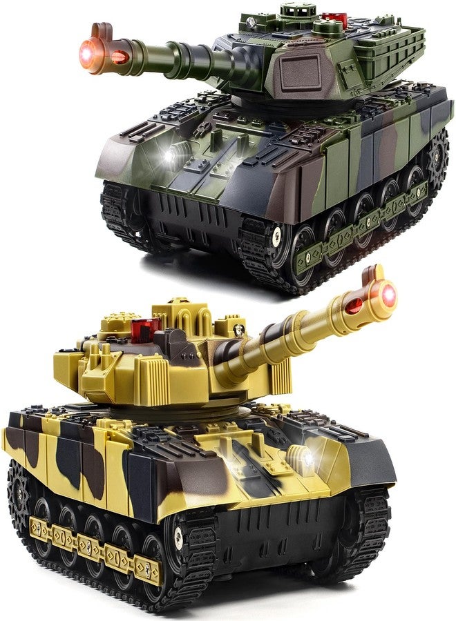 Supdex 1/28 RC Battle Tank Set, Remote Control Army Toy That Shoots for Kids and Adults, 2.4G Military Tank Model Toy for Boys Age 6+ Years Old with Sound and Lights - Image 1